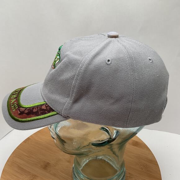 Kiss My Bass Embroidered Fishing Grey and Camo Adjustable BaseBall Cap - Picture 3 of 7